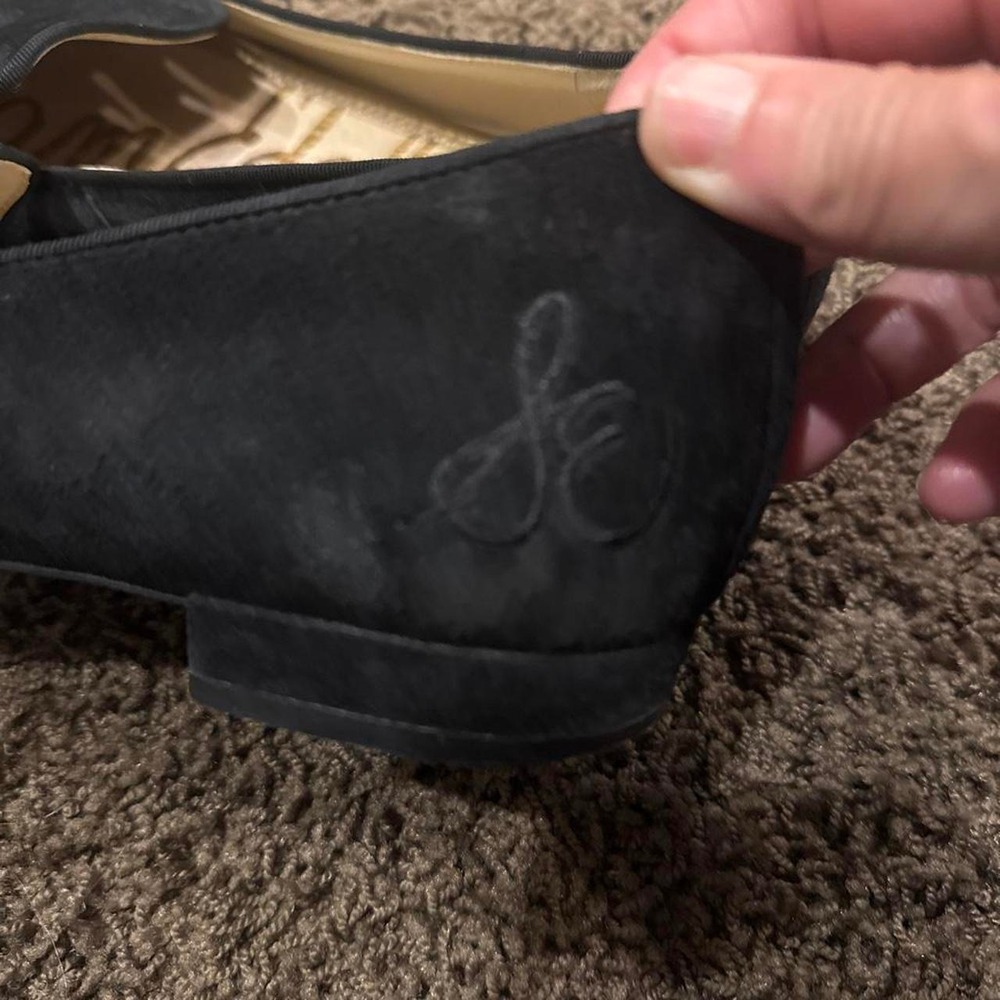 Black suede loafers with gold stitching - Picture 3 of 3